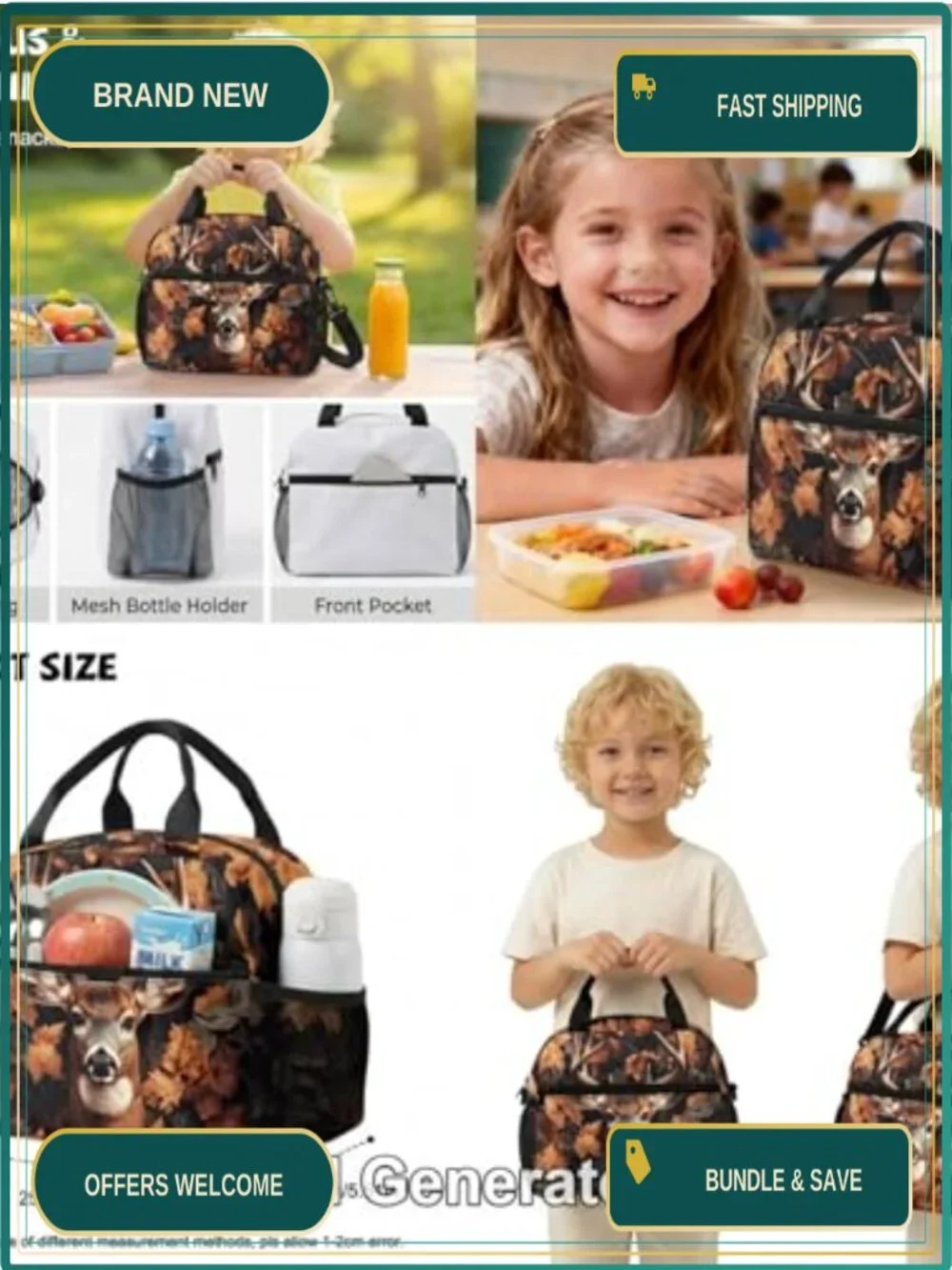Kids 5-Piece Backpack Set with Lunch Bag, Pencil Case, Cup Sleeve